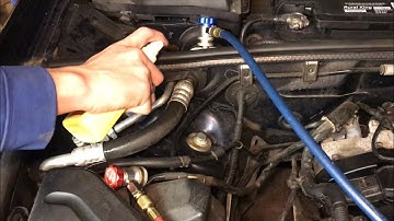 finding LEAKS in air conditioning systems using shop air and SOAPY water