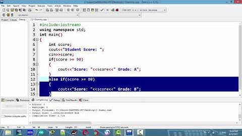 3. Learning C++ Programming if and else condition student score grade Tutorial for Beginners