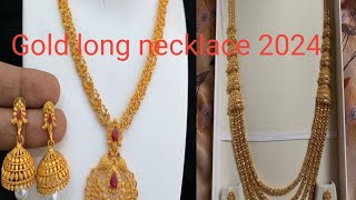 Gold long necklace 2024 /latest gold long necklace /gold ideas zk