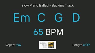 Em C G D at 65bpm | Backing Track  | Faded by Alan Walker | Easy Play Along