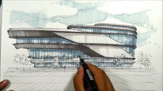 architectural sketching pavillion 1
