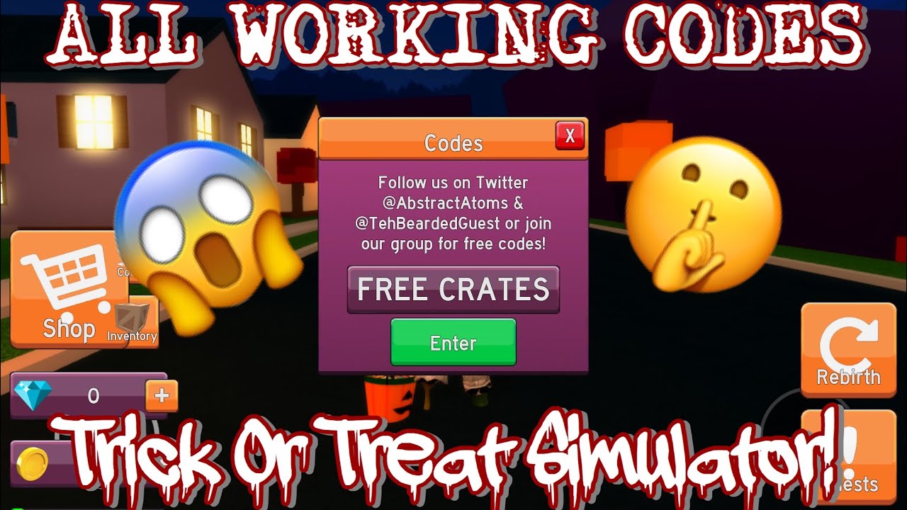 All Working Codes October 2018 Trick Or Treat Simulator