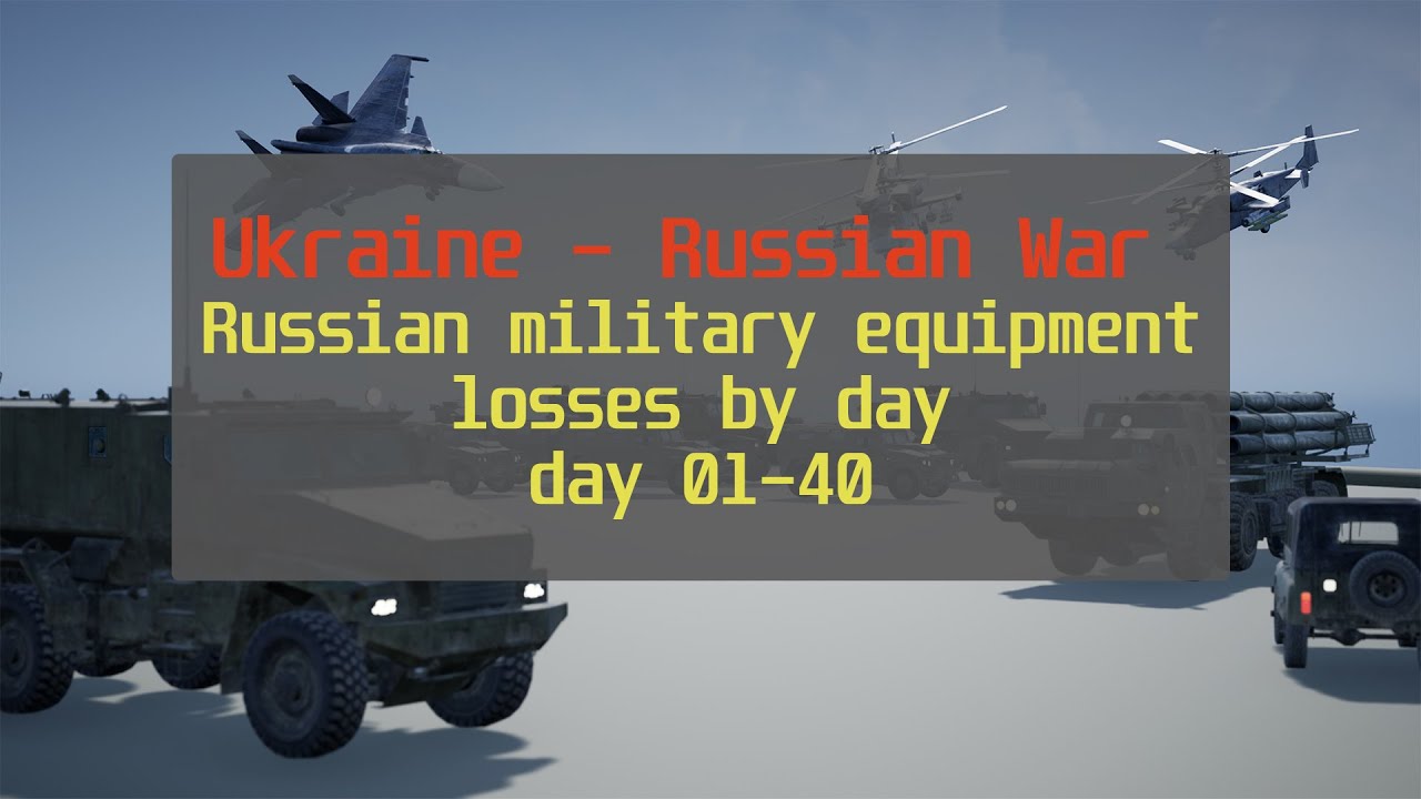 Ukraine - Russian War. Russian military equipment losses by day. Day 01-40