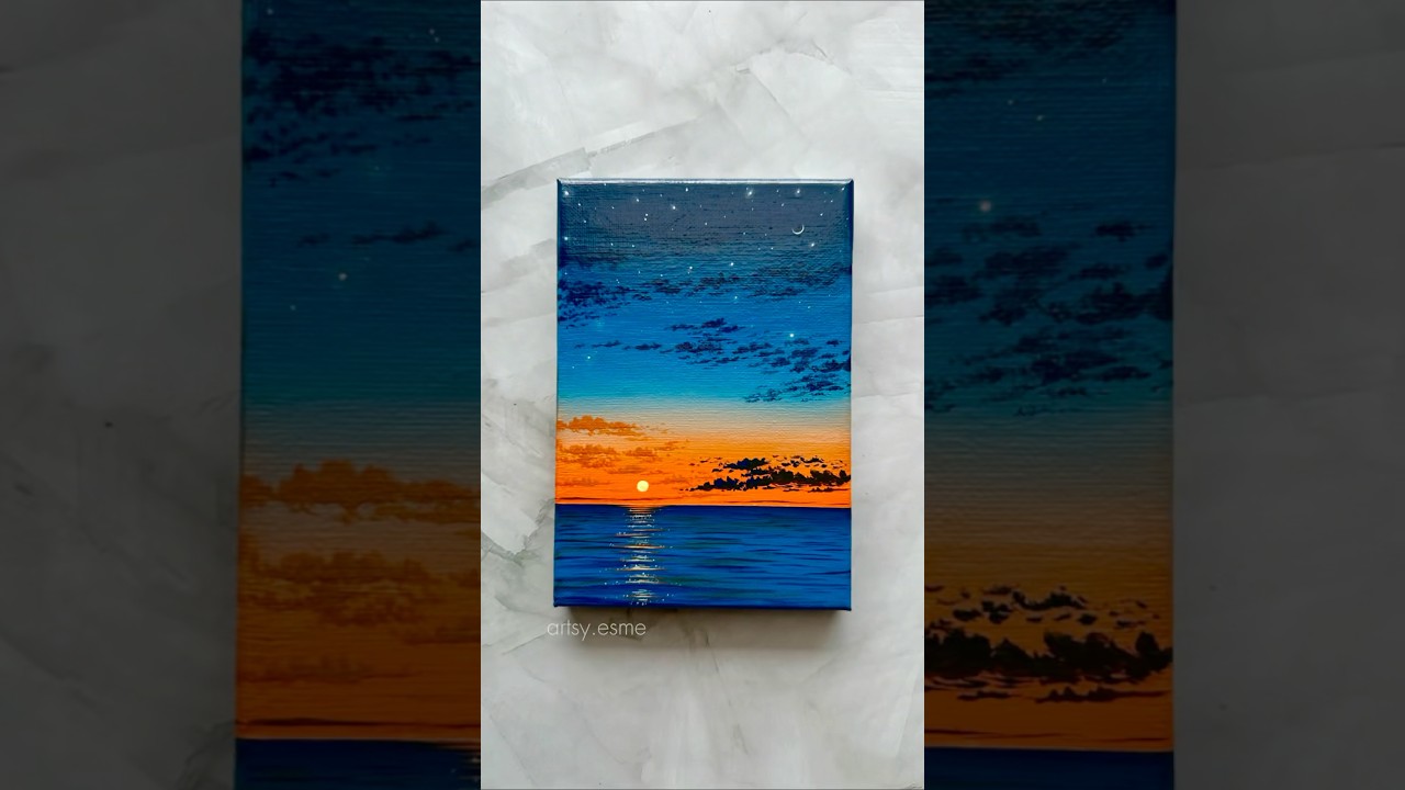 where day meets dream 🌅🧡🌊 sunset to night sky blend🌙✨ 