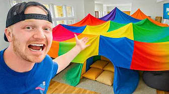 I Built The World's BIGGEST Blanket Fort!