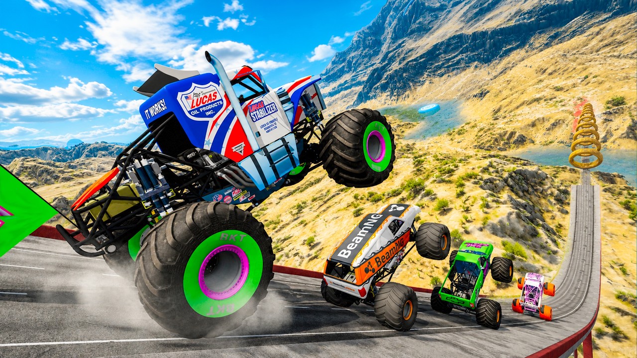 Epic High Speed monster trucks jumps stunts & crashes #48 | BMNG