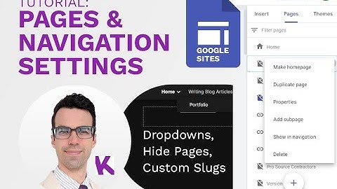 Navigation & Pages Options in Google Sites Tutorial