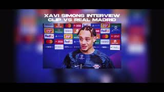 Xavi Simons Interview 4K Clip Vs Real Madrid