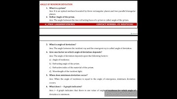 Viva questions for angle of minimum deviation