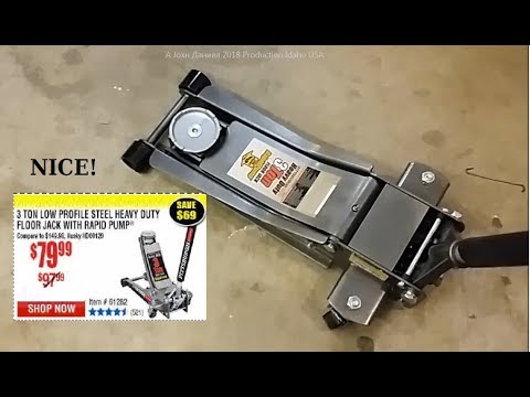 HARBOR FREIGHT 3 ton floor jack, real review and uses. See 2 at work. - YouTube
