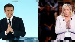 Présidentielle en France : Emmanuel Macron et Marine Le Pen regardent à gauche