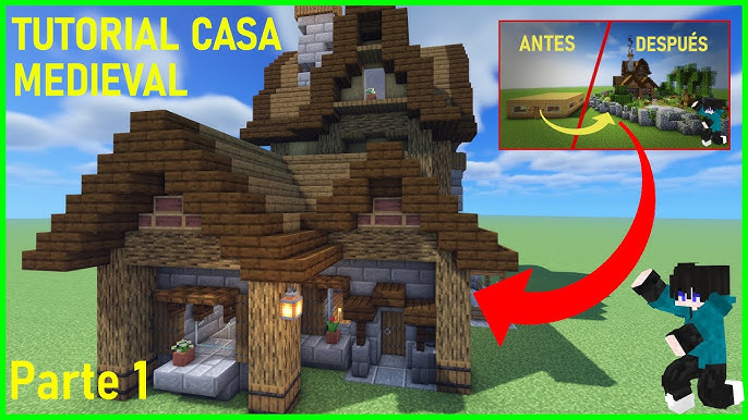 COMO FAZER UMA CASA MEDIEVAL #minecraft #multiplayer #foryou #construc