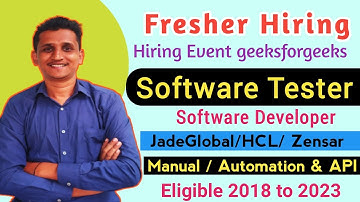 Fresher Hiring Event | Software Testing Jobs Fresher | Manual Test |Automation Testing | QA Vacancy