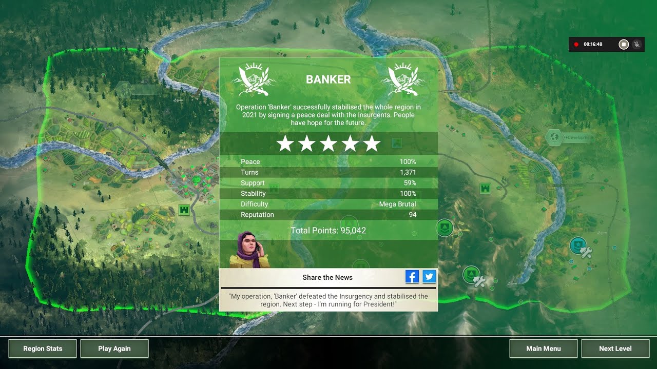 Rebel Inc Escalation - Pistachio Forest, Banker, Mega Brutal, No Advisor