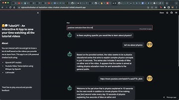 TubeGPT demo - AI Hackathon Project
