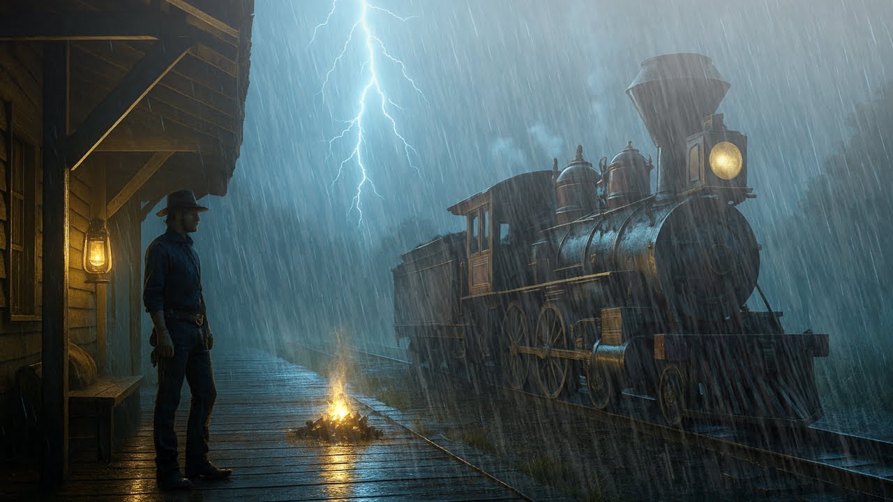 Мирная ночь в паровозе | Быстро заснуть во время сильного дождя и грозы | РДР2 АСМР