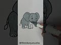Cute Baby Elephant Playing with Ball 🐘⚽ | Relaxing Coloring Short #Shorts #asmrart #relaxingart