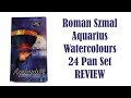 Roman Szmal Aquarius Review! 24 Full Pan Watercolour Paint Tin Set | Unboxing, Swatches & Paintings