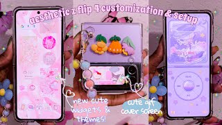 Samsung Galaxy Z Flip 4 Aesthetic Setup✨ | Pink & Purple Theme Customization💖