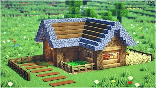 ⚒️Minecraft | How To Build a Easy Survival Wooden House - 마인크래프트 건축 : 쉬운 야생 나무 집 만들기