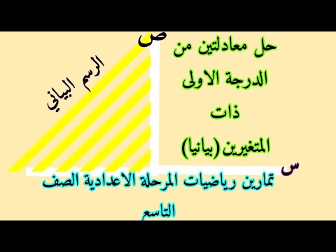 حل معادلتين بيانيا من الدرجة الاولى ذات المتغيرين 