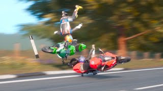 NINJA ZX10R & S1000RR HORRIBLE CRASHES &FULL SPEED IOM RIDE4 RIDE5 MOTOGP motorcycle  crash