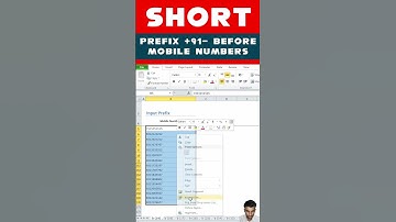 Add +91 to 📱  Number 😎 in #excel | PREFIX Any Digits to Numbers in a Sec.             #short #shorts