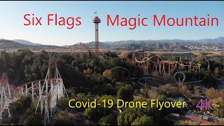 Six Flags Magic Mountain  🎢  by #drone | Covid-19 Shutdown
