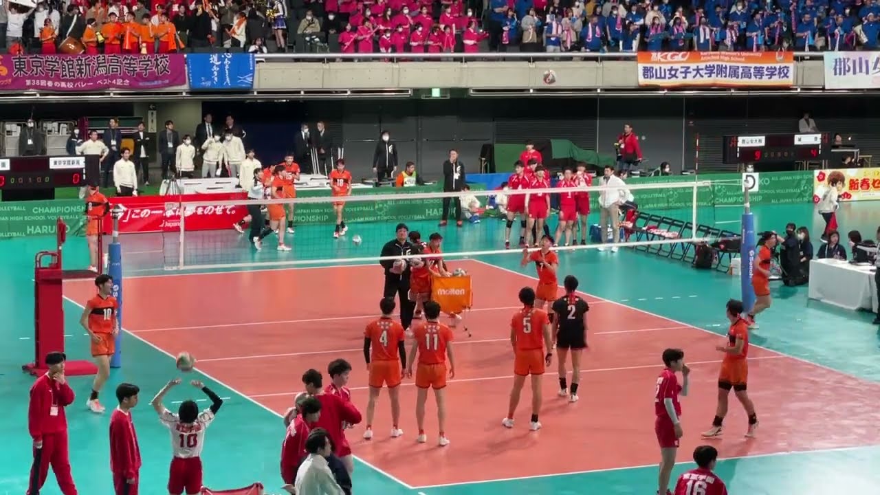 春高バレー2024 東亜学園vs東京学館新潟 スパイク練習 - YouTube