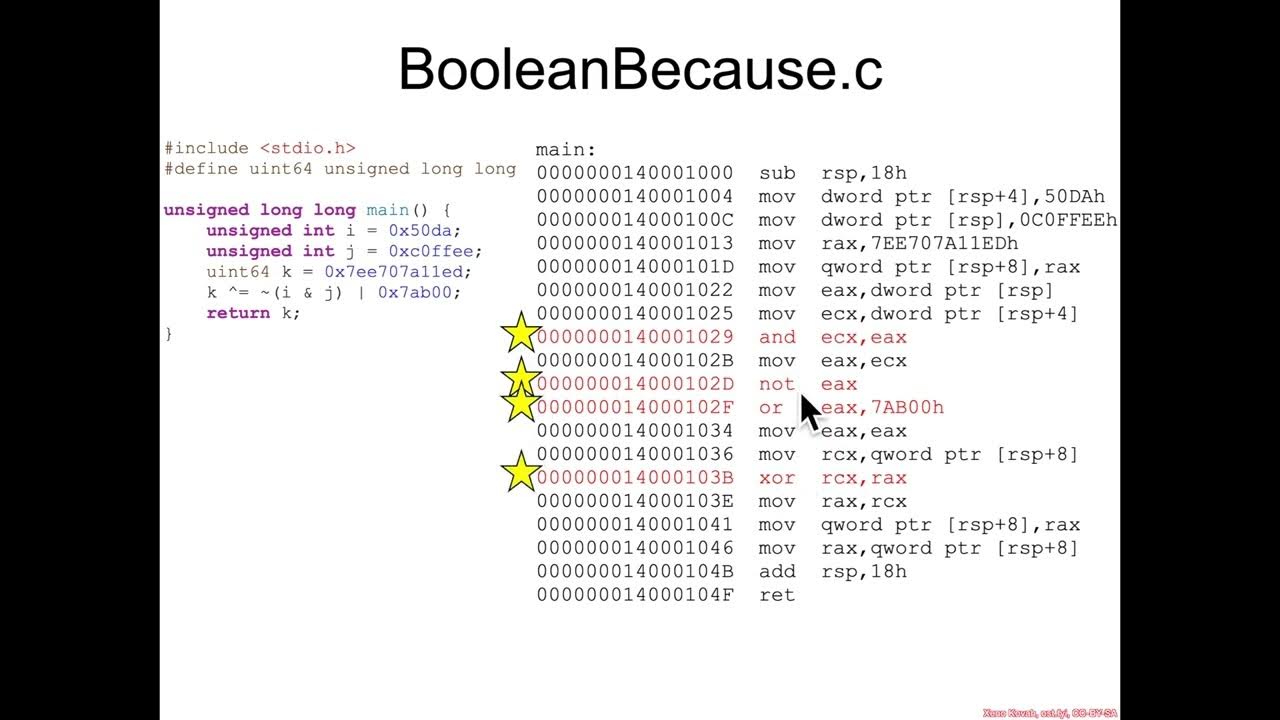 Boolean Logic: BooleanBecause.c Intro - Architecture 1001: x86-64 ...