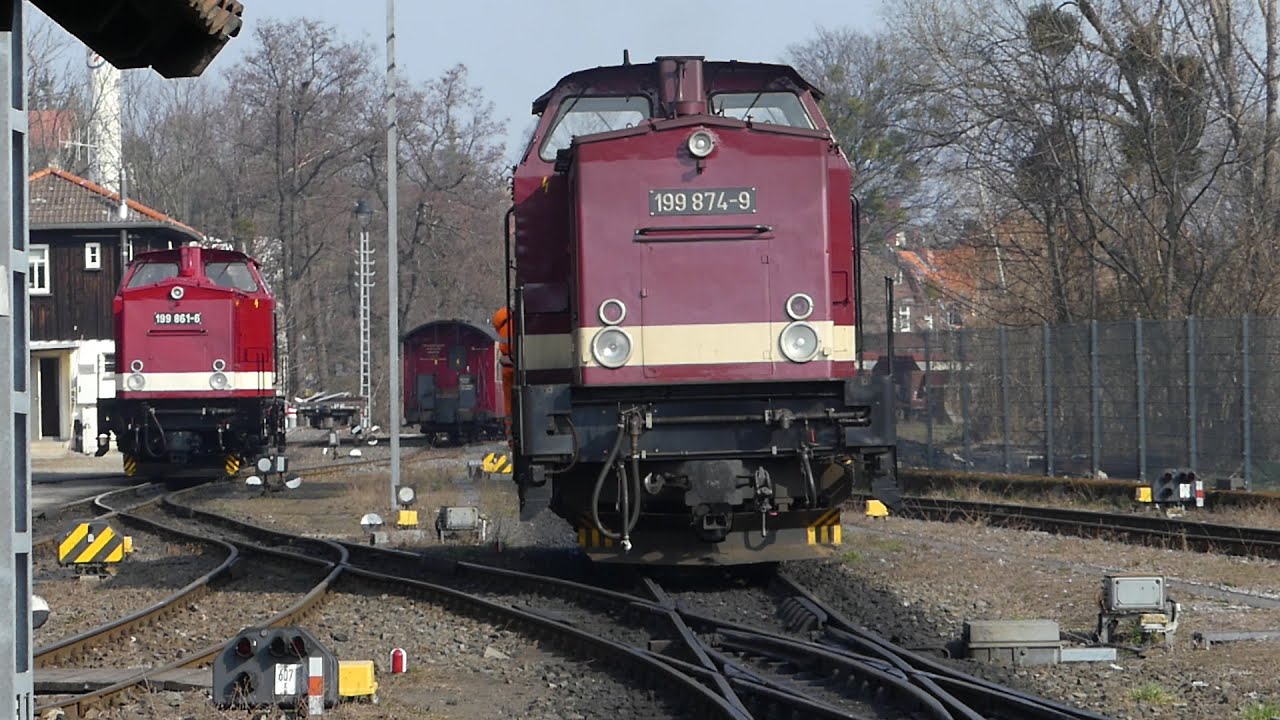 V 100 / Harzkamel (199 861 - 6) der HSB auf Probefahrt/Lastenfahrt 25.03.2025.