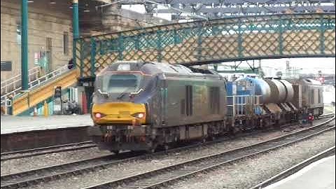 The x2 Class 68 DRS Nos.68017+68002 with RHTT was leaving and goes out from Siding at Carlisle.