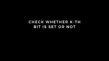 Check whether K-th bit is set or not
