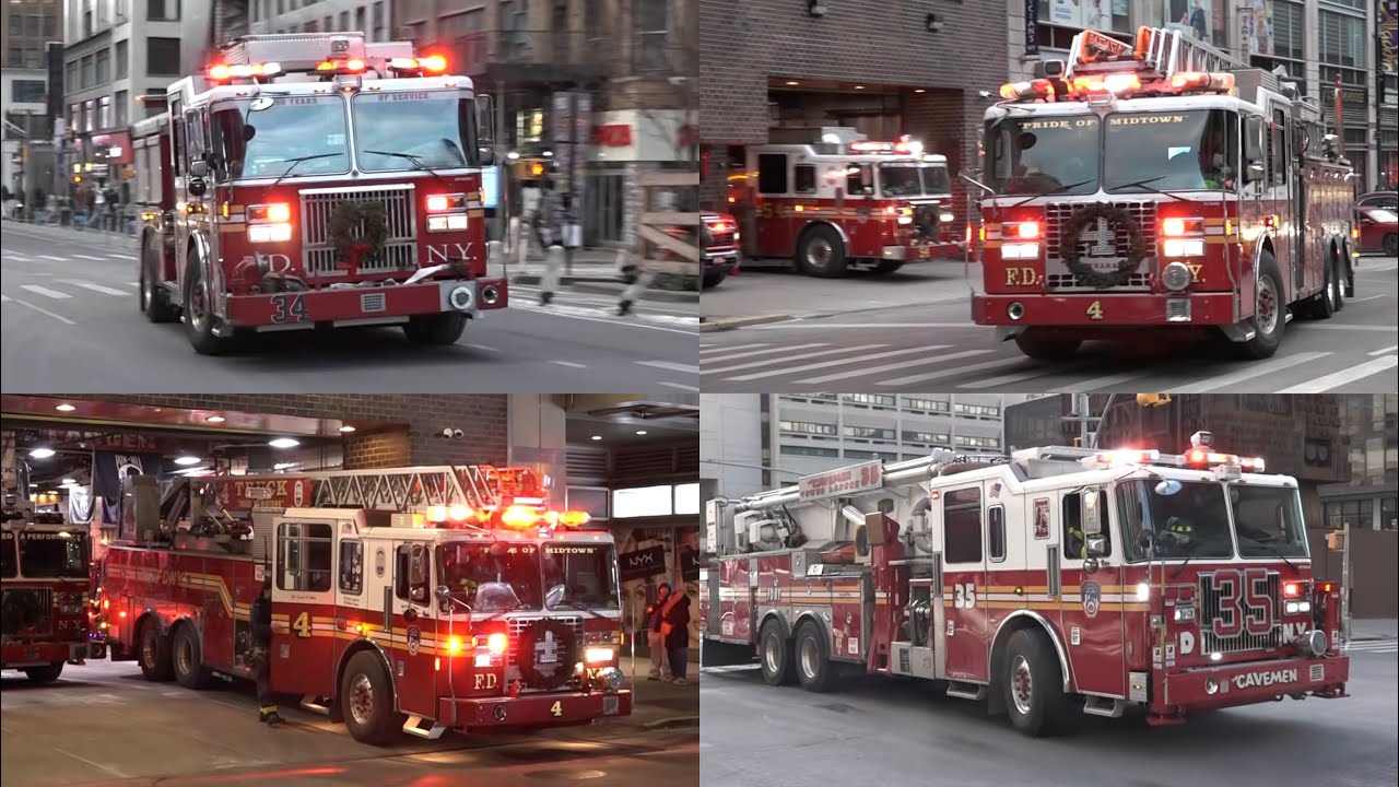 [FDNY ZUSAMMENSCHNITT 2026] Engine / Ladder / Battalion Responding New York Manhattan Times Square 