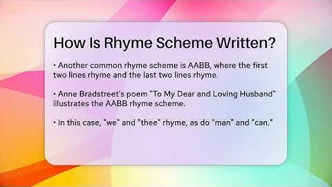 How Is Rhyme Scheme Written? - Tales And Texts