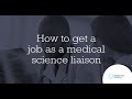 How to become a medical science liaison