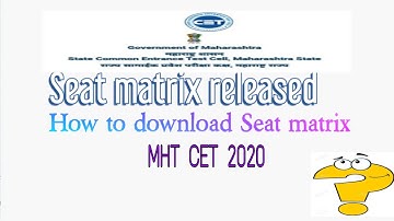 How to download Seat matrix ? | Final merit List released | MHT -CET 2020