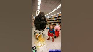 🤩Evolution of King Kong: King Kong and Peppa pig in the supermarket with noodles adventure 🤣😁