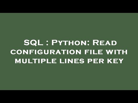 SQL : Python: