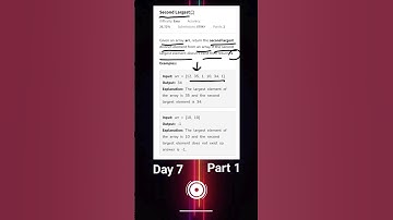 Day 7 of #100daysofcode Second Largest Element in an Array #codingjourney #100daysofcodechallenge