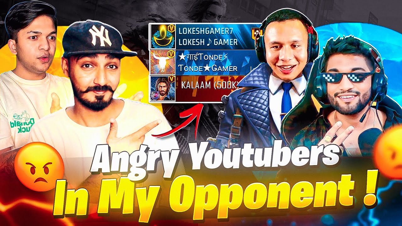 Angry Youtuber in My Opponent🤬 Lokesh Gamer Name Prank अब क्या होगा - GARENA FREE FIRE MAX