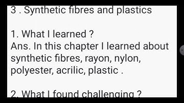 learners diary of class 8 science chapter 3 synthetic fibres and plastics