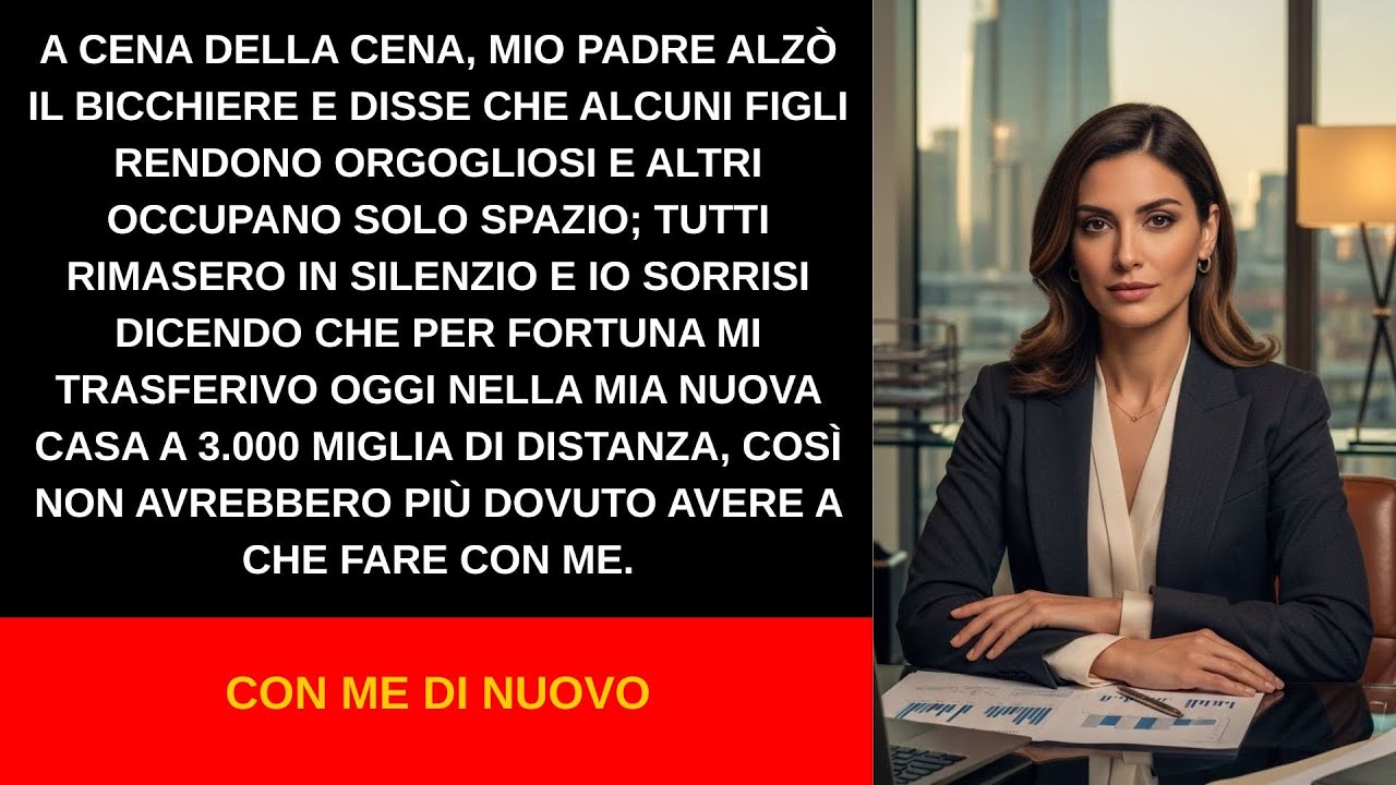 “Sai, ho due figli, e in questi anni ho capito una cosa importante. Alcuni figli valgono, altri pesano.” Mio padre ha pronunciato queste parole al mio trentesimo compleanno, davanti a tutta la...