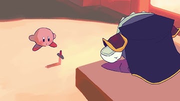 Kirby breakdancing to Meta Knight
