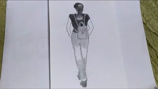 How to Draw a Girl with School Bag step by step /Pencil Sketch for Beginners