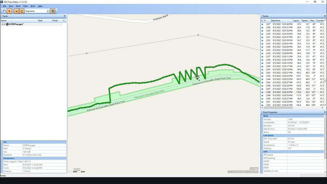 how to edit GPS log file from satellite shadow Strava not recognizing