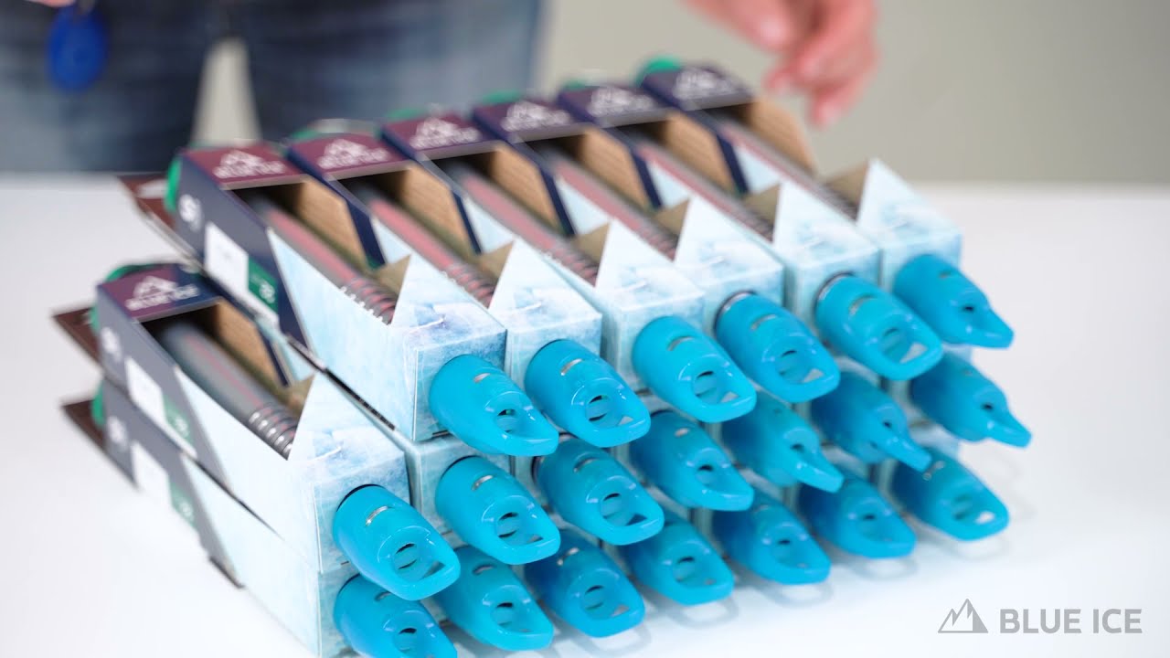 Blue Ice Ice Screw Packaging