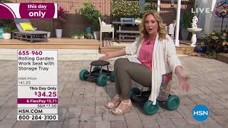 Rolling Garden Work Seat with Storage Tray