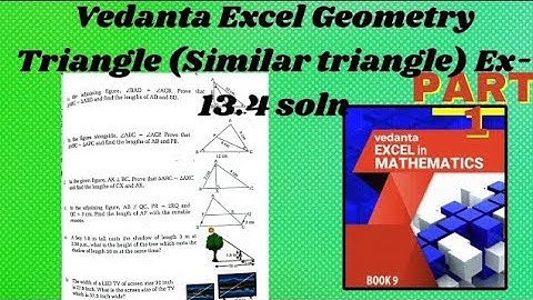 class 9 Vedanta Excel in mathematics|Geometry triangle (Similar triangle) .ex 13.4 part 1