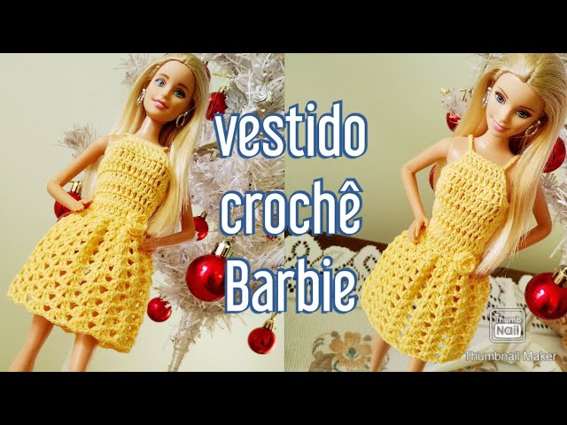 Roupa para boneca barbie em crochê - Vestido bailarina - Manas Arteiras